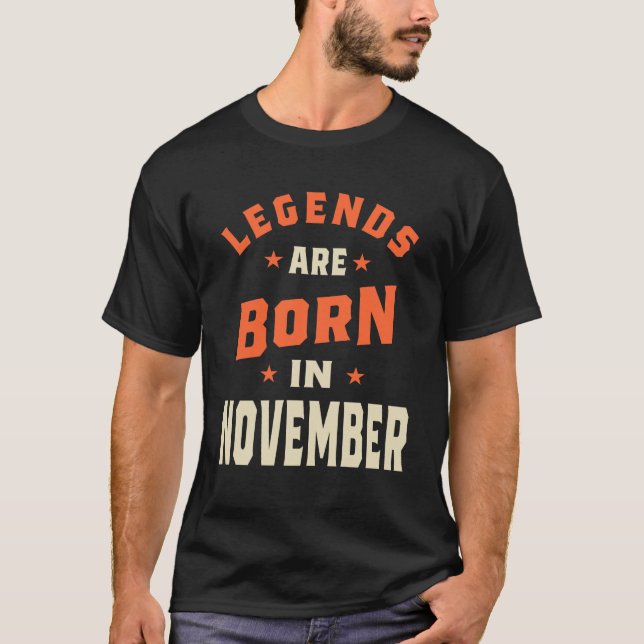Legenden är född i november - november födelsedag t shirt (Framsida)