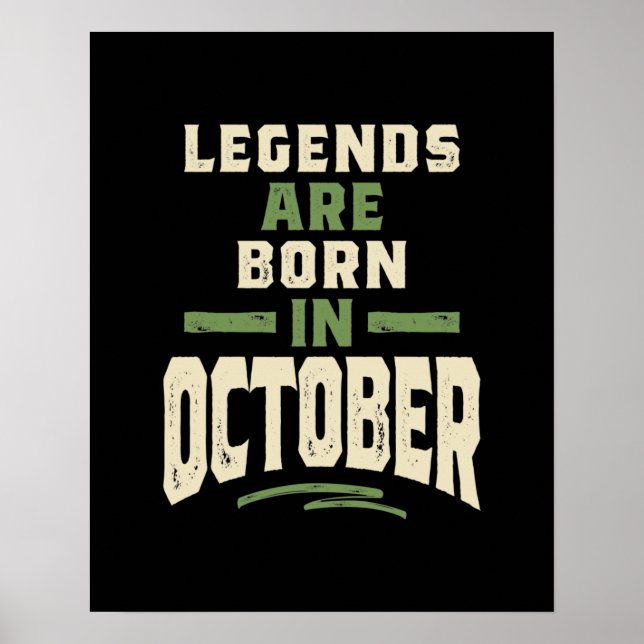 Legenden är född i oktober - oktober poster (Framsidan)
