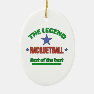 Legenden av racquetballen julgransprydnad keramik