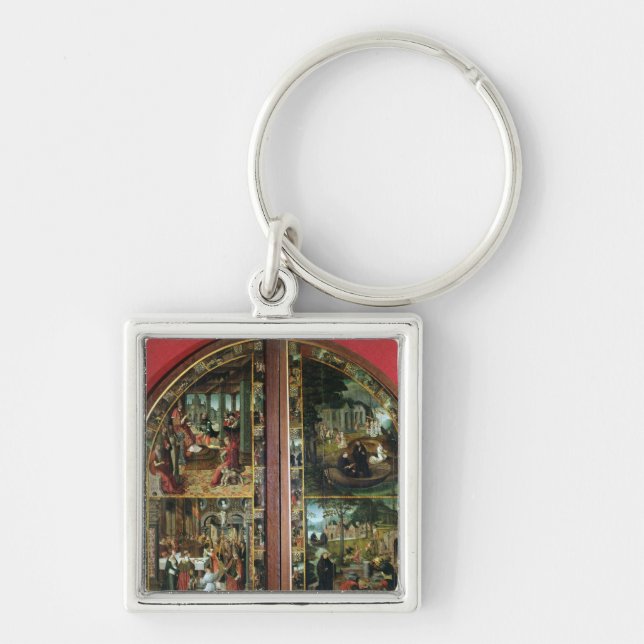 Legenden av St. Bertin Fyrkantig Silverfärgad Nyckelring (Framsidan)