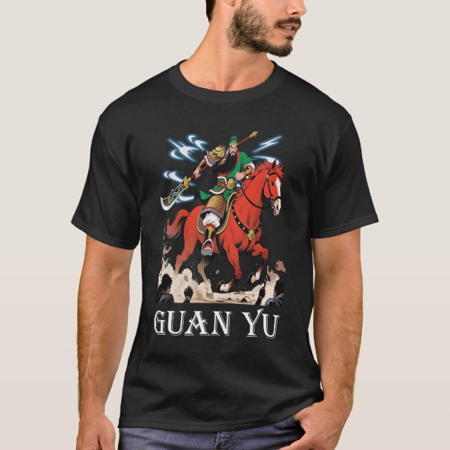 Legenden Guan Yu Manar Black T Shirt (Framsida)