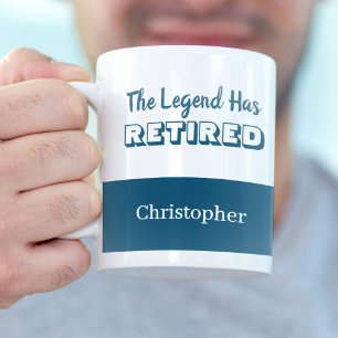 Legenden har avgått blåttvitpension kaffemugg