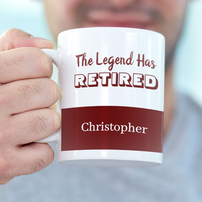 Legenden har dragit tillbaka Röda och vita Pension Kaffemugg (Skapare uppladdad)