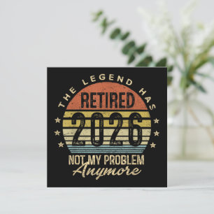 Legenden har gått i pension 2026 Retro solnedgång Inbjudningar
