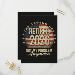 Legenden Har Gått I Pension 2026 Roligt Inbjudan Vykort