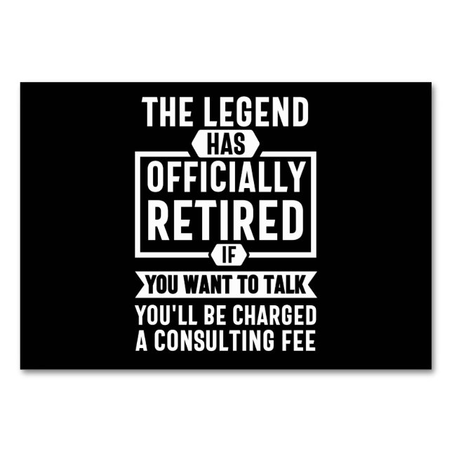 legenden har gått i pension officiellt bordsnummer (Framsidan)