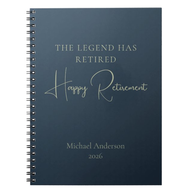 Legenden Har Gått I Pension Present Anteckningsbok (Framsidan)