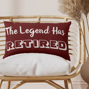 Legenden Har Gått I Pension Skogsmörk Röd Och Vit Lumbarkudde