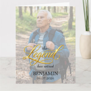 Legenden har gått i pension, Svart och Guld foto Kort
