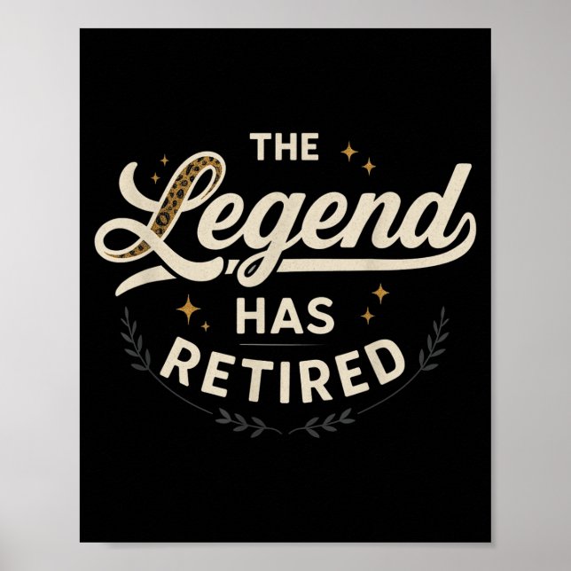 Legenden har gått i pension Svart tryck  (Framsidan)