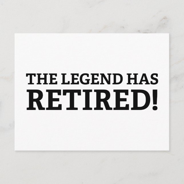 Legenden Har Gått I Pension Vykort (Framsida)
