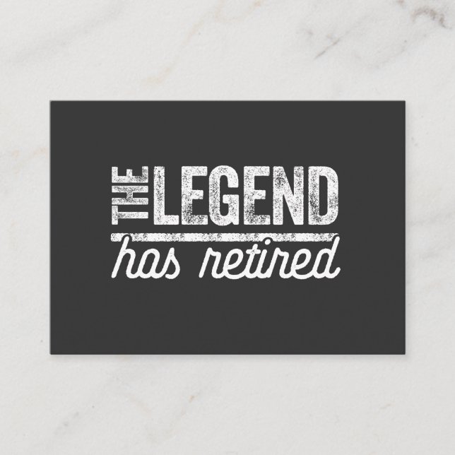 legenden har gått ur visitkort (Framsida)