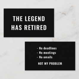 Legenden har tröttnat på Pension Gag Humor Visitkort