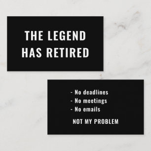 Legenden har tröttnat på Pension Gag Humor Visitkort