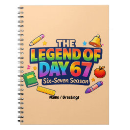 Legenden om dag 67 regnbågsskolfirande anteckningsbok
