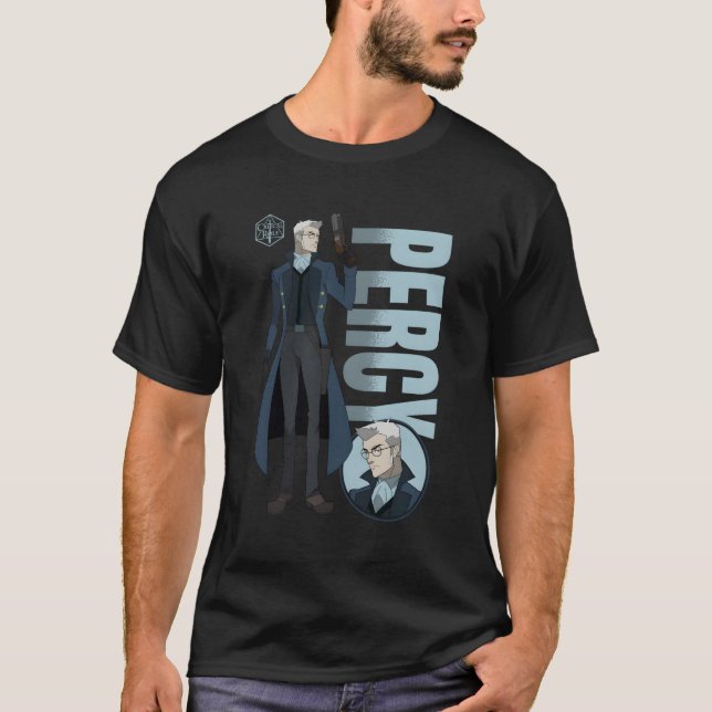 Legenden till Vox Machina Percy med Namn T Shirt (Framsida)