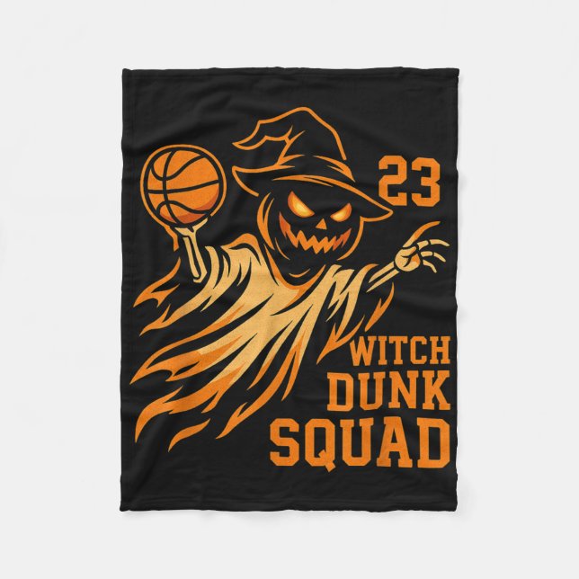 Legender Bär 23 Halloween Häxa Dunk Squad Basket Fleecefilt (Framsidan)