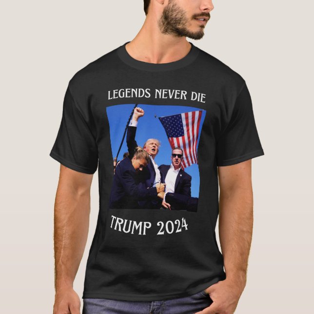 legender dör aldrig i trump 2024-trumpskjorta t shirt (Framsida)