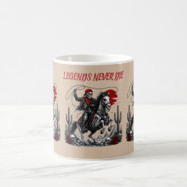 LEGENDER DÖR ALDRIG – Skelett Cowboy Ridning Häst Kaffemugg