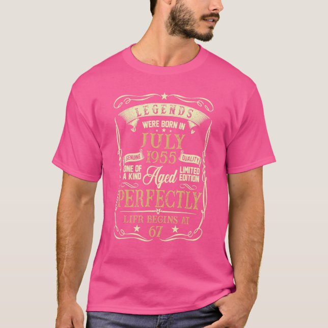 Legender Föddes I Juli 1955 67-årsdag 67 År T Shirt (Framsida)