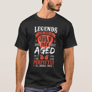 Legender Föddes I Juli 1974 Gitarrplektrum Gitarr T Shirt