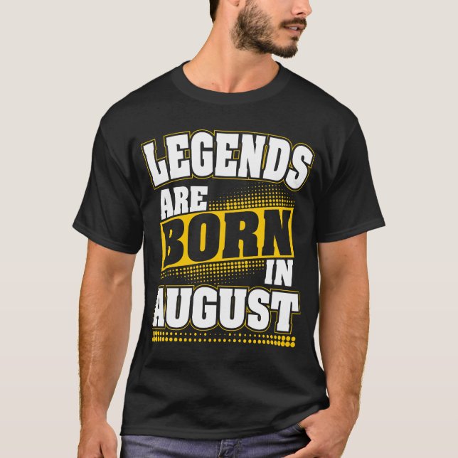 legender föds i augusti t shirt (Framsida)