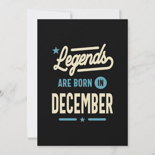 Legender föds i December - December Födelsedag Inbjudningar (Framsida)