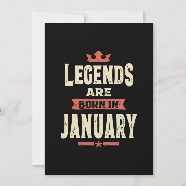 Legender föds i Januari - Januari Födelsedag Inbjudningar (Framsida)