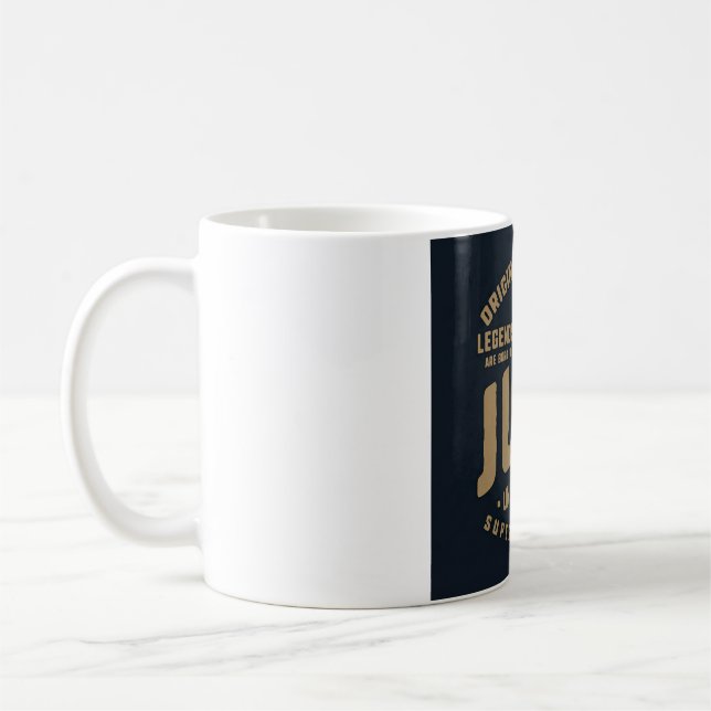 Legender Föds i Juli Originalkvalitet Kaffemugg (Vänster)