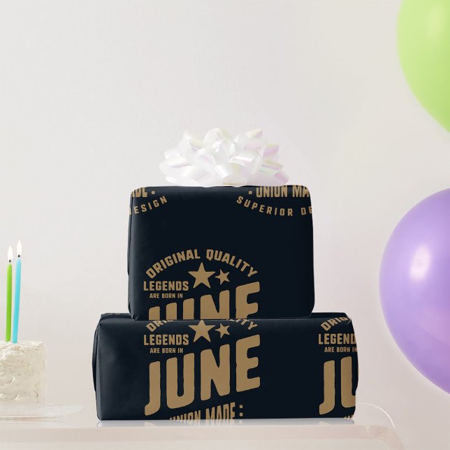 Legender Föds i Juni Originalkvalitet Presentpapper (Skapare uppladdad)