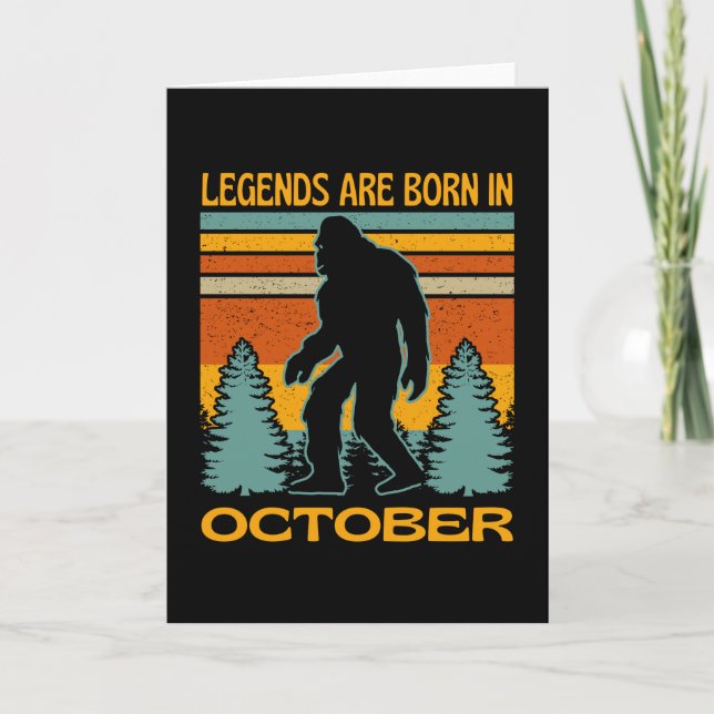 Legender Föds I Oktober Bigfoot Kort (Framsida)