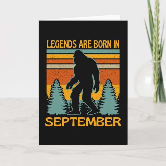 Legender Föds i September Bigfoot Kort (Framsida)