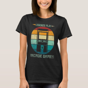 Legender Spelar Arkadspel Retro Färger Hobby T Shirt