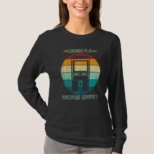 Legender Spelar Arkadspel Retro Färger Hobby T Shirt