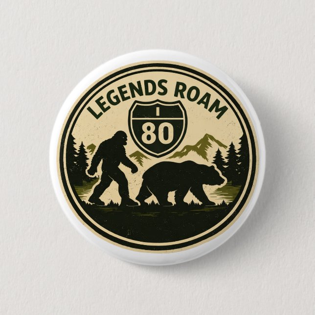 Legender vandrar – I-80 Inspirerat emblem Knapp (Framsida)