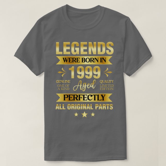Legenderna föddes 1999 på födelsedagen t shirt (Design framsida)