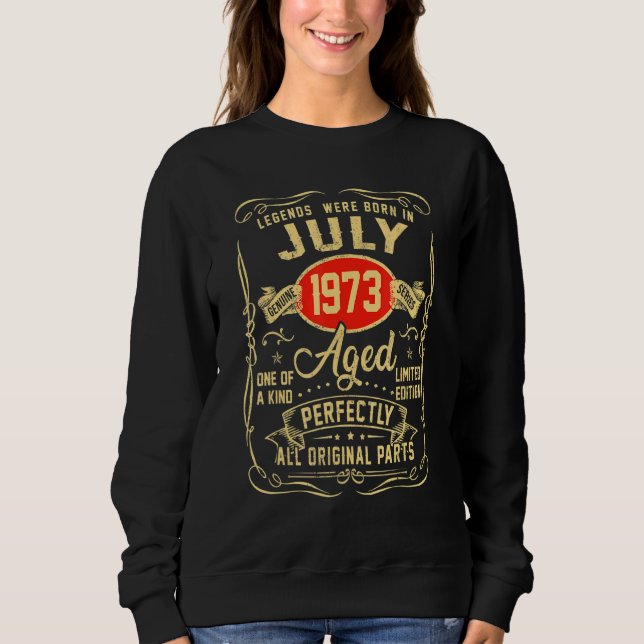 Legenderna föddes i juli 1973 49:e födelsedagen 49 t shirt (Framsida)