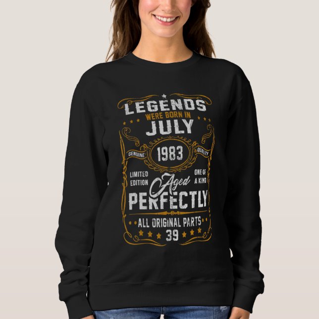 Legenderna föddes i juli 1983 39:e födelsedagen 39 t shirt (Framsida)