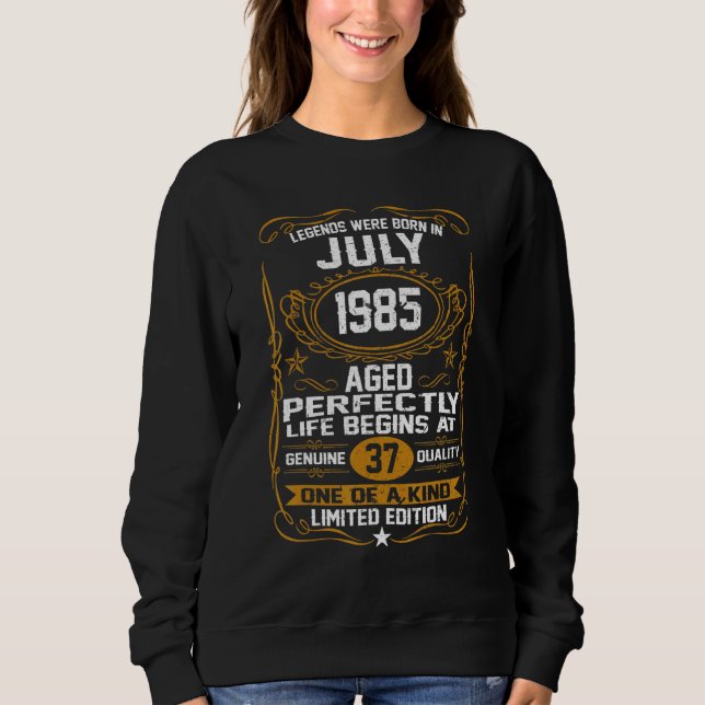 Legenderna föddes i juli 1985 37:e födelsedagen 37 t shirt (Framsida)