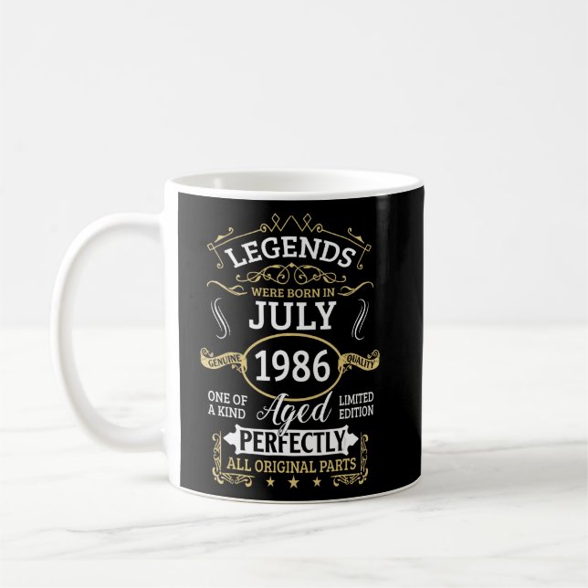 Legenderna föddes i juli 1986 37:e födelsedagen 37 kaffemugg (Vänster)