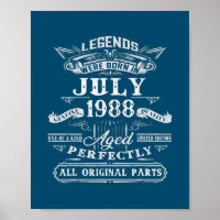 Legenderna föddes i juli 1988 34:e födelsedagen 34