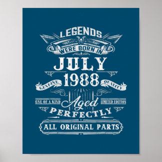 Legenderna föddes i juli 1988 34:e födelsedagen 34 poster