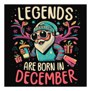 Legenderna föds i december Fågeldag Gift Idea Fototryck