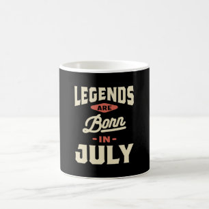 Legenderna föds upp i juli - 7:e födelsedag kaffemugg