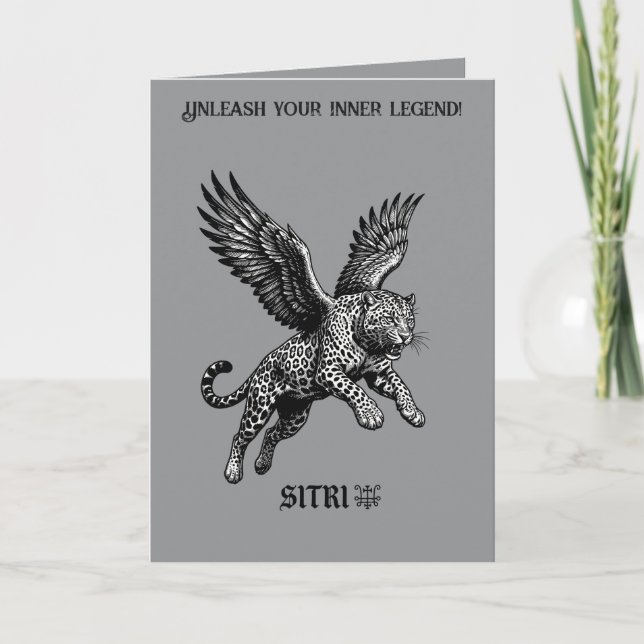 Legendernas Leopard Sitri Stiger Upp Kort (Framsida)