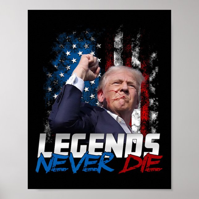 Legends Aldrig Die - President Donald J. Trump Poster (Framsidan)