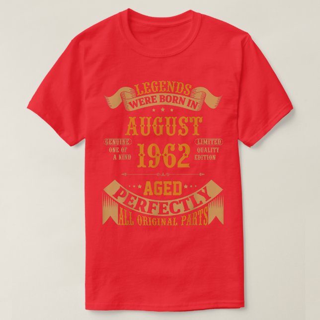Legends Born In August 1962 60th Birthday Funny 60 T Shirt (Design framsida)