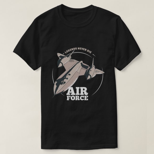 Legends Döm aldrig militära SR 71 Blackbird Airpla T Shirt (Design framsida)