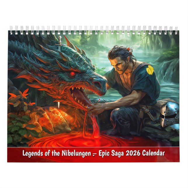 Legends of the Nibelungen Epic Saga 2026 Calendar Kalender (Omslag)