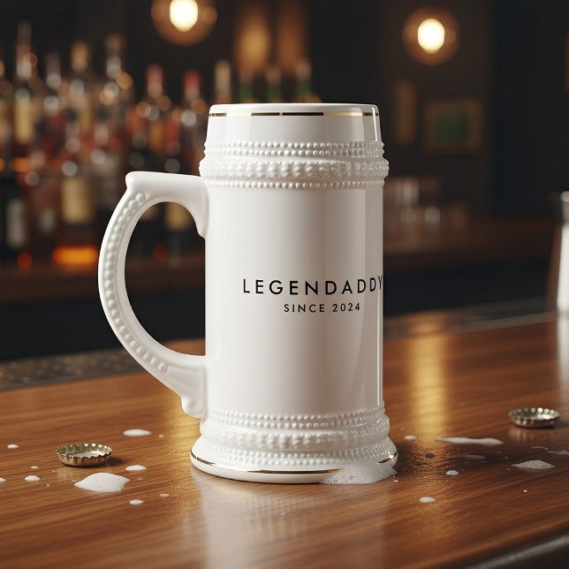 Legenpappa sedan Legendary Pappor minimalist Sejdel (beer stein for dads.)